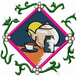 Teapots Embroidery Design 5 Teapots Embroidery Design 5